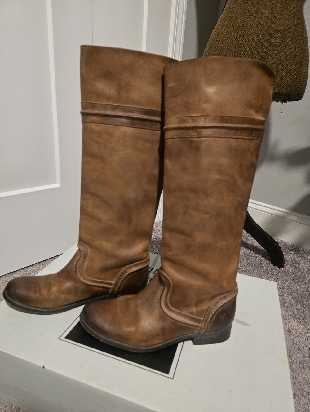Frye Tall Cognac Brown Leather Over-the-Knee Boots
